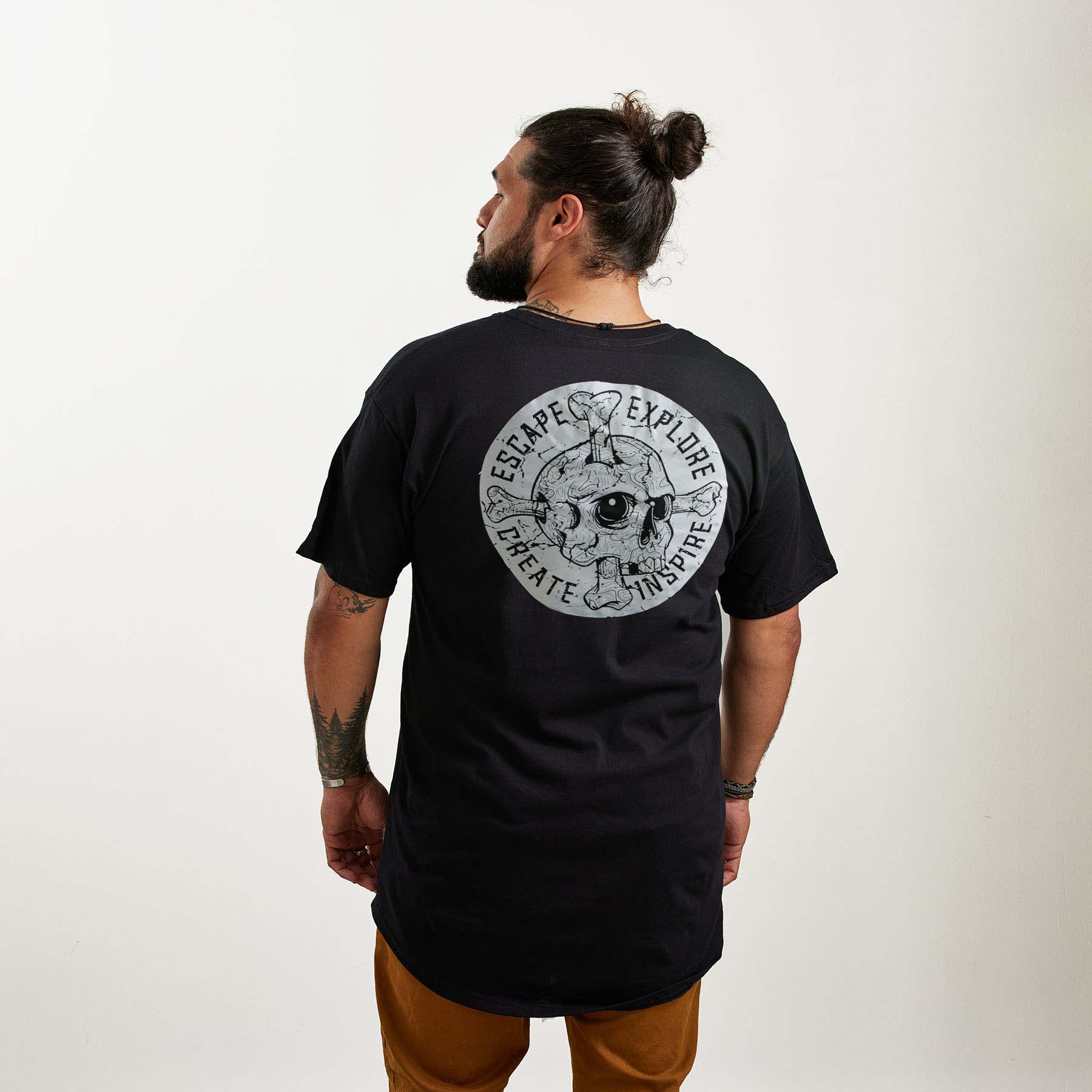 Skull Tee- Unisex Long Body T-shirt- Unisex